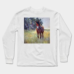 Image of a bay horse Long Sleeve T-Shirt